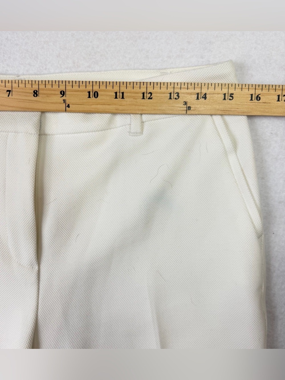 White House Black Market The Boot White Textured Flare Pants Size 4 Career - Picture 8 of 10